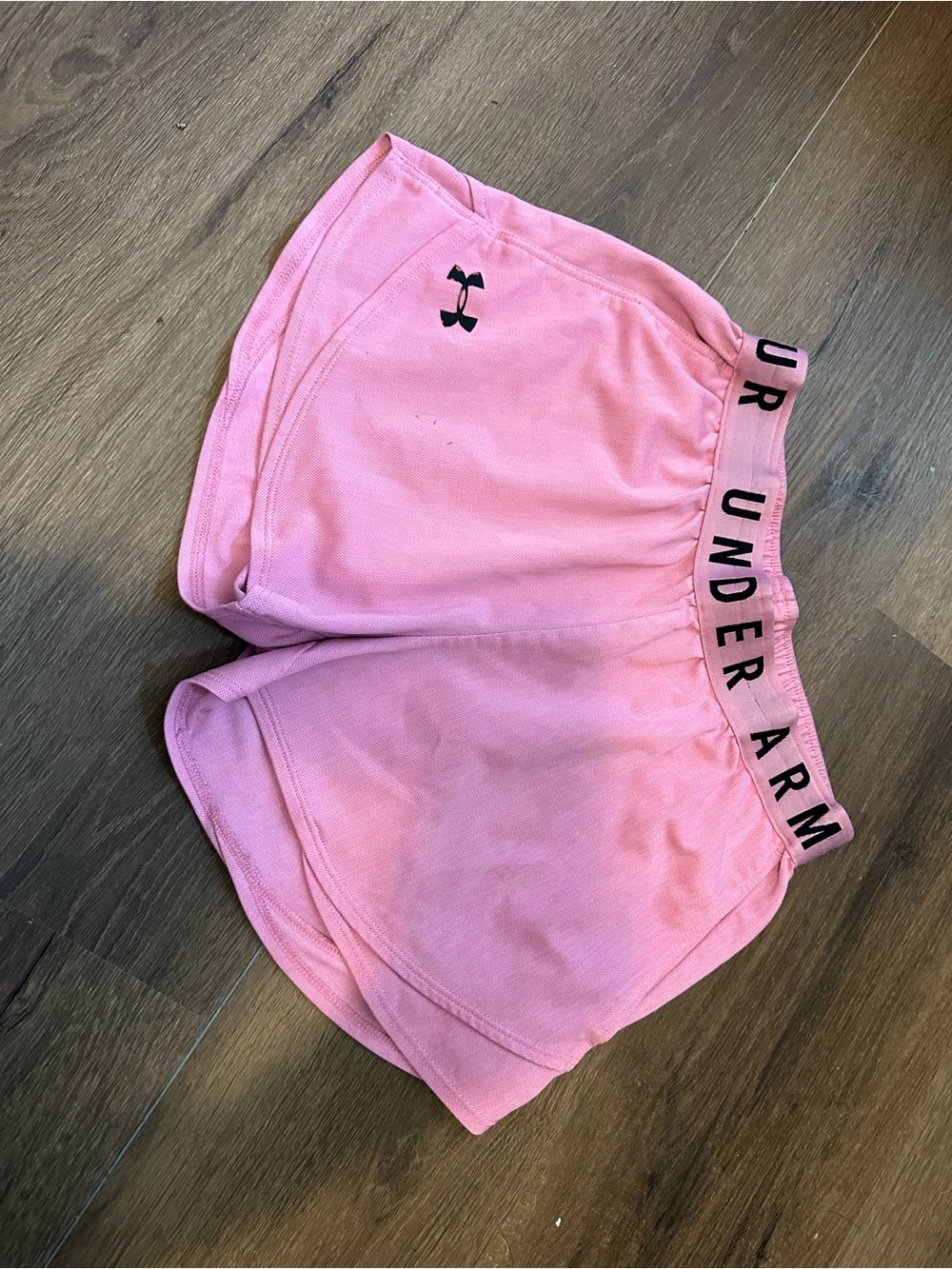 Under Armour Pink Women's Athletic Shorts with Logo Waistband